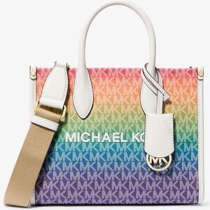 Michael Kors Mirella Small Rainbow Signature Logo Crossbody Bag Rainbow